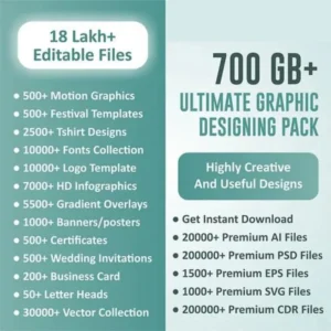 700 GB+ Premium Graphic Designing Mega Pack Bundle