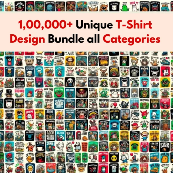 1,000,00+ Unique T-Shirt Design Bundle all Categories
